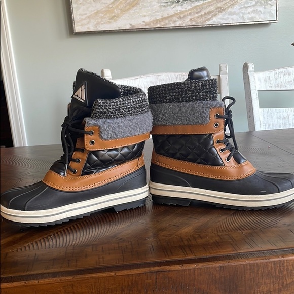 Mishansha Black and Brown Winter Boots - Picture 2 of 6